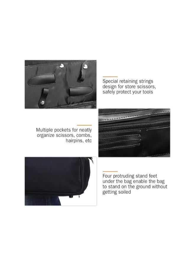 WYBOT Hairdressing Tools Bag,Hairdressing Cutting Scissors Kit for Kids Women Dogs Haircut Thinning Shears Salon Barber Handbag Portable Scissors Comb Holder Bag Travel Luggage Pouch Hairstyling Case Large  - Image 3