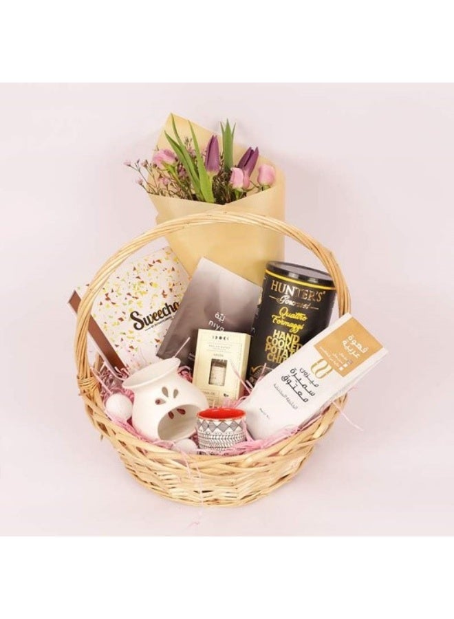 Buy Any Flowers Choco Aroma Coffee Gift Basket 