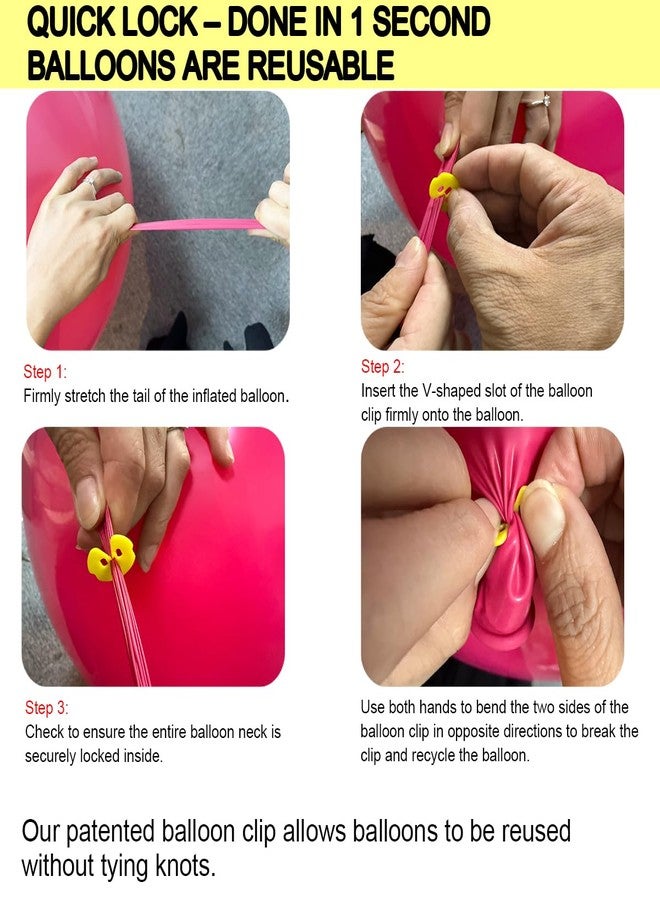 DeiryuRay Balloon Clips for 18-36 Inch Latex Balloons 50pcs- Fast Tie-Free Round Sealers for Helium & Air, Durable Plastic Balloon Sealers for Wedding, Baby Shower, Birthday, Party Decorations - Image 3