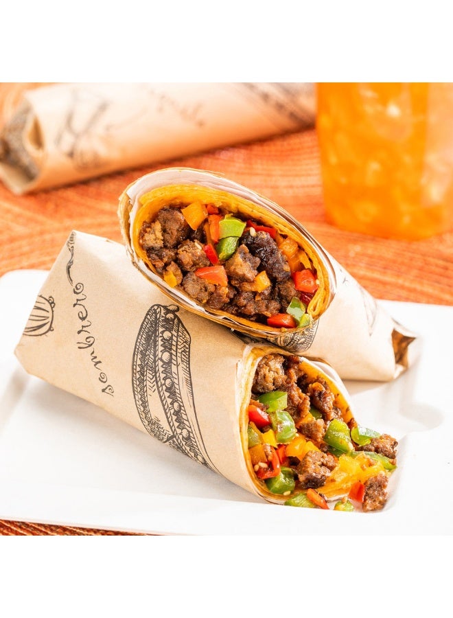 Restaurantware 12 Inch Deli Papers, 200 Mexican Tradition Sandwich Wrapping Papers - Greaseproof, Microwave-Safe, Kraft Paper Food Basket Liners, For Nachos, Tacos, Quesadillas, Or Burritos  - Image 3