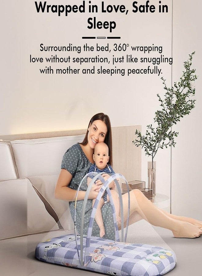 StarAndDaisy 3 in 1 Baby Mosquito net/Nest for Sleeping - Mosquito net for Newborn Baby/Soft and Comfortable Bed, Washable Cotton Design for 0-12 Months Baby -Bunny Print - Image 4