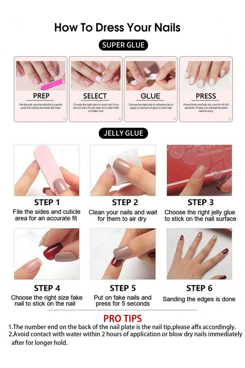 اظافر مزيفه تحتوي العلبه على 24 ظفر مع مبرد اظافر و صمغ - Image 4