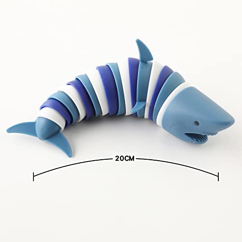 MEIEST Fidget Slug Toy3D Articulated Stretch Shark Stress Reliever Hand Toy Sensory Stress Relief Toys for Adults and Kids Pressure Relieving and AntiAnxiety Office Desk ToysMultiColor - Image 5