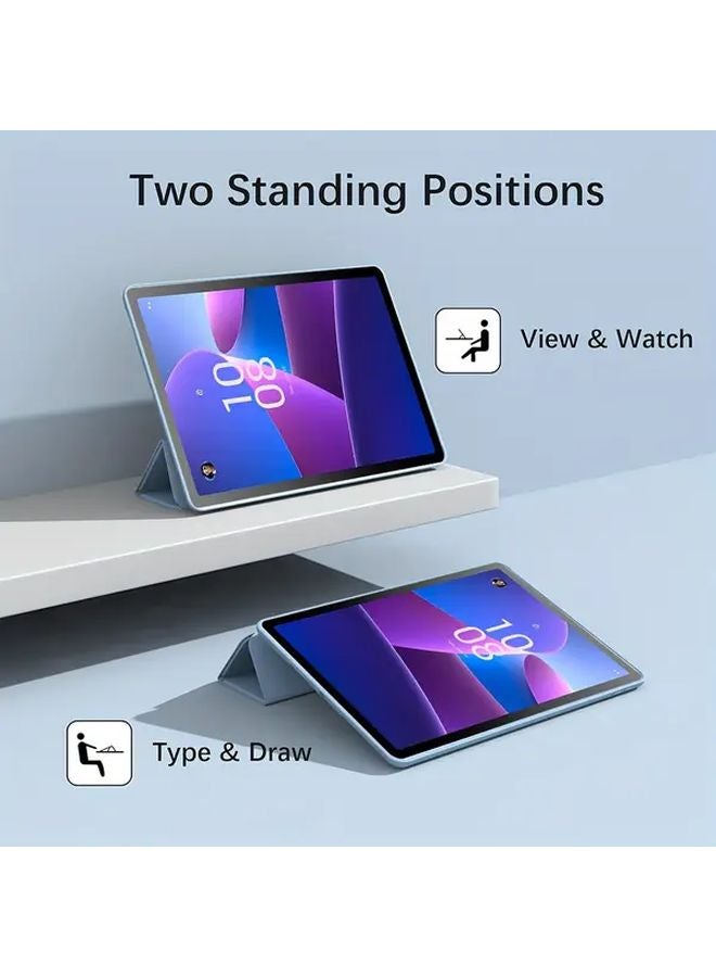 غطاء واقي Lenovo Tab M10 Plus الجيل الثالث باللون الأخضر منتصف الليل - غطاء ثلاثي الوظائف قابل للطي مع حامل تلقائي للاستيقاظ والنوم - Image 5