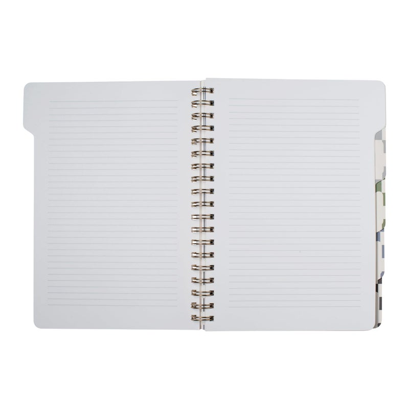 Fringe Studio Large Tab Notebook,"Neutral Checks", Flexible Paperback Cover, 5 Subject/Die-Cut Dividers, 7.25" X 10", 180 Lined Pages, Multicolor (343PA002FSC) - Image 4
