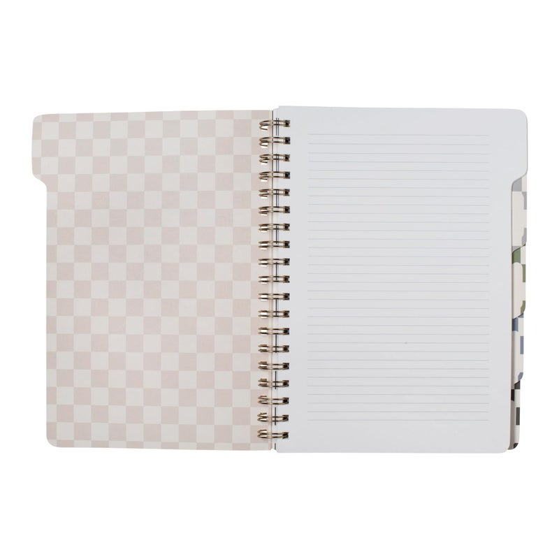 Fringe Studio Large Tab Notebook,"Neutral Checks", Flexible Paperback Cover, 5 Subject/Die-Cut Dividers, 7.25" X 10", 180 Lined Pages, Multicolor (343PA002FSC) - Image 3