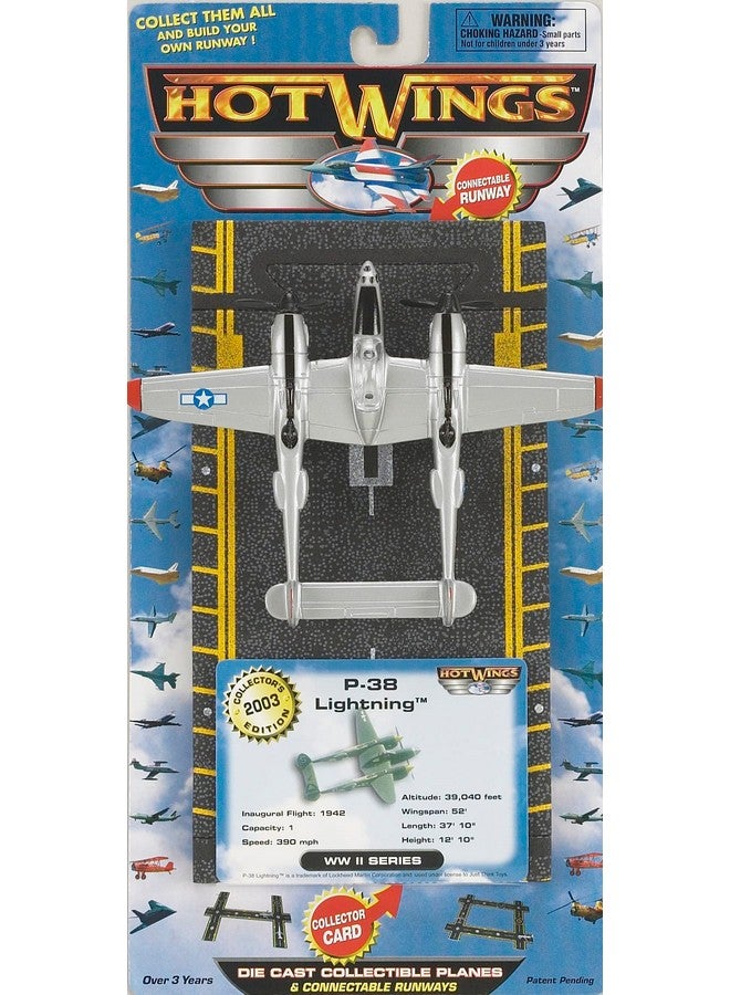 Hot Wings Planes Hot Wings Planes P-38 Lightning with Connectible Runway Die Cast Plane, Grey Die Cast Plane in Aviation Museums Nationwide  - Image 4