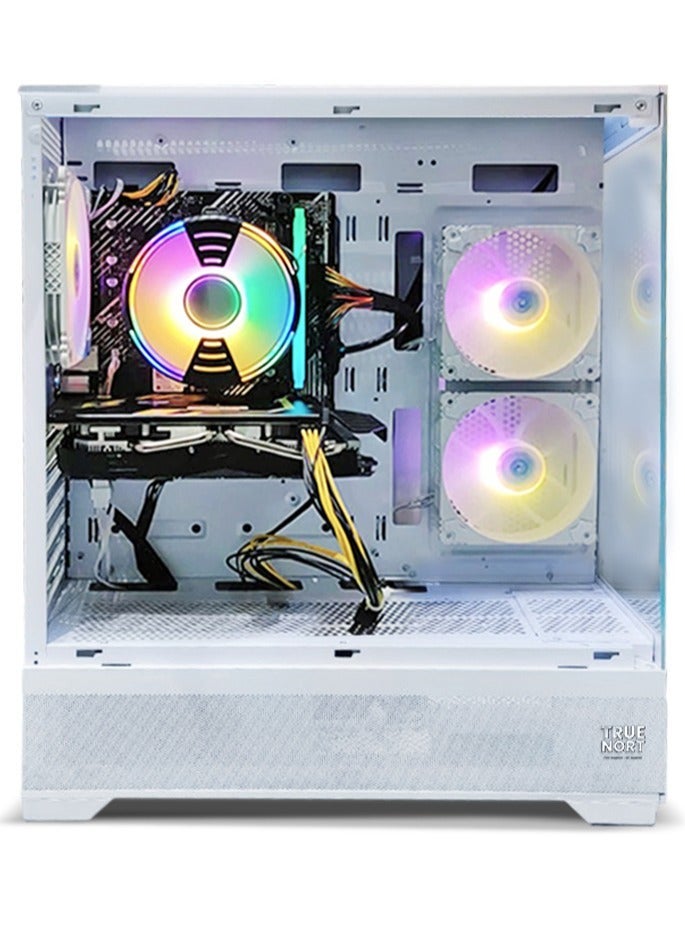 Gaming PC, Intel Core i5-12400F, RTX 4060, 16GB RAM, 1TB SSD,Air Cooler 120mm, Window 11 Pro, White Case WHITE