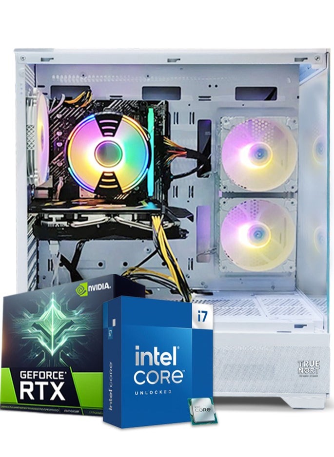 Truenort Gaming PC, Intel Core i5-12400F, RTX 4060, 16GB RAM, 1TB SSD,Air Cooler 120mm, Window 11 Pro, White Case  - Image 1
