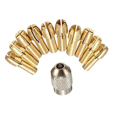 DIY Crafts Pattern No # 4, 0.5-3.2mm Brass Drill Chuck Collet Bits, 10 Pcs 0.5-3.2mm Brass D(Pattern No # 4, 0.5-3.2mm Brass Drill Chuck Collet Bits) - Image 1