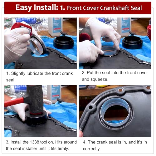 Camoo 1338 Front Cover Crankshaft Seal Installer &5046 Wear Sleeve Installer Tool Kit For Dodge Cummins 3.9L 5.9L 6.7L Replace OE 1338/3824498, 5046/3824500 - Image 4
