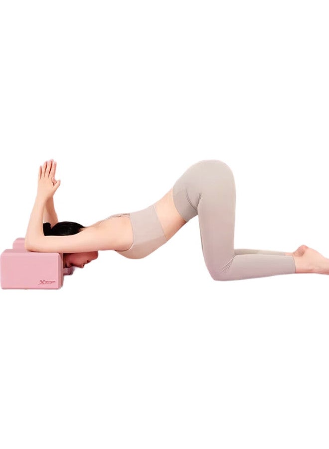 XTEP Yoga Block, Dance Practice Block, For Children And Adults, High-Density Eva Foam Block For Leg Stretching, Specialized For Yoga Studios, Dance Foam Block, 2 Pink - Image 2