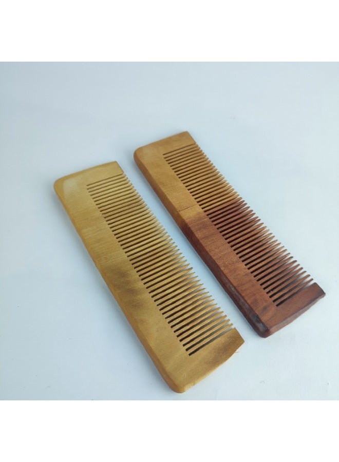 Set of 2 High-Quality Wooden Combs – Helps Reduce Hair Breakage - Image 1