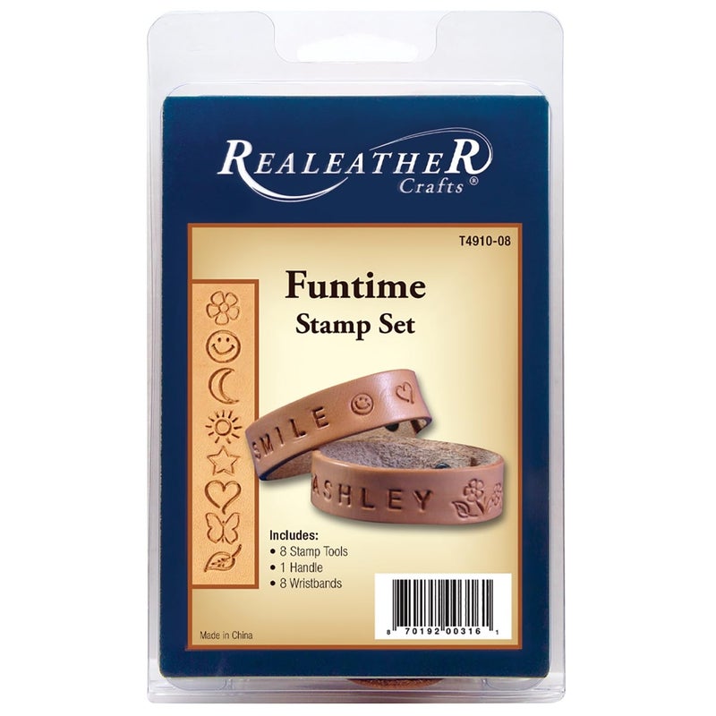 Realeather Crafts Leathercraft Funtime Stamp Set, Small - Image 1