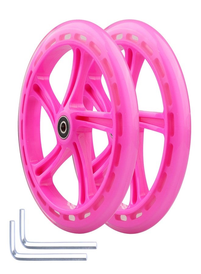 WHEELGOO 8-Inch PU Replacement Wheels 200mm for Razor A5 Kid Youth Adult Kick Scooter, Pack of 2 (Pink) - Image 1