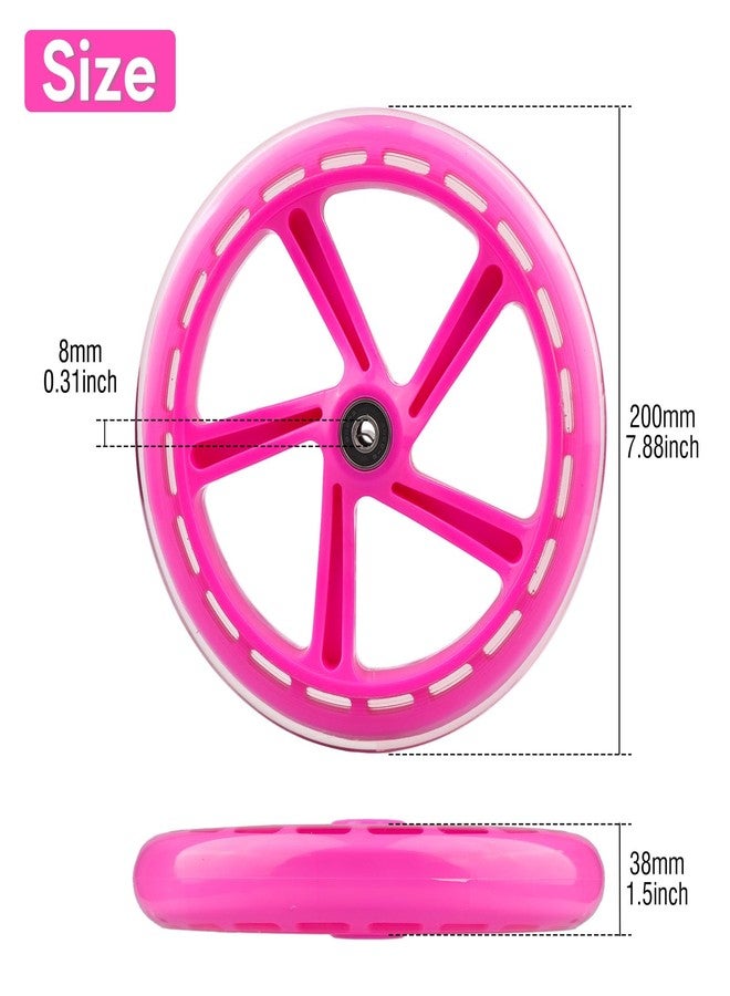 WHEELGOO 8-Inch PU Replacement Wheels 200mm for Razor A5 Kid Youth Adult Kick Scooter, Pack of 2 (Pink) - Image 2