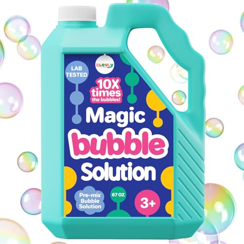 Klevly 33 OZ Iridescent Bubble Solution Refill NonToxic PreMix Bubble Refill Solution No Mixing or Measuring Required Bubbles for Kids Bubbles Bulk Bubble Machine Solution Giant Bubbles 33 OZ - Image 1