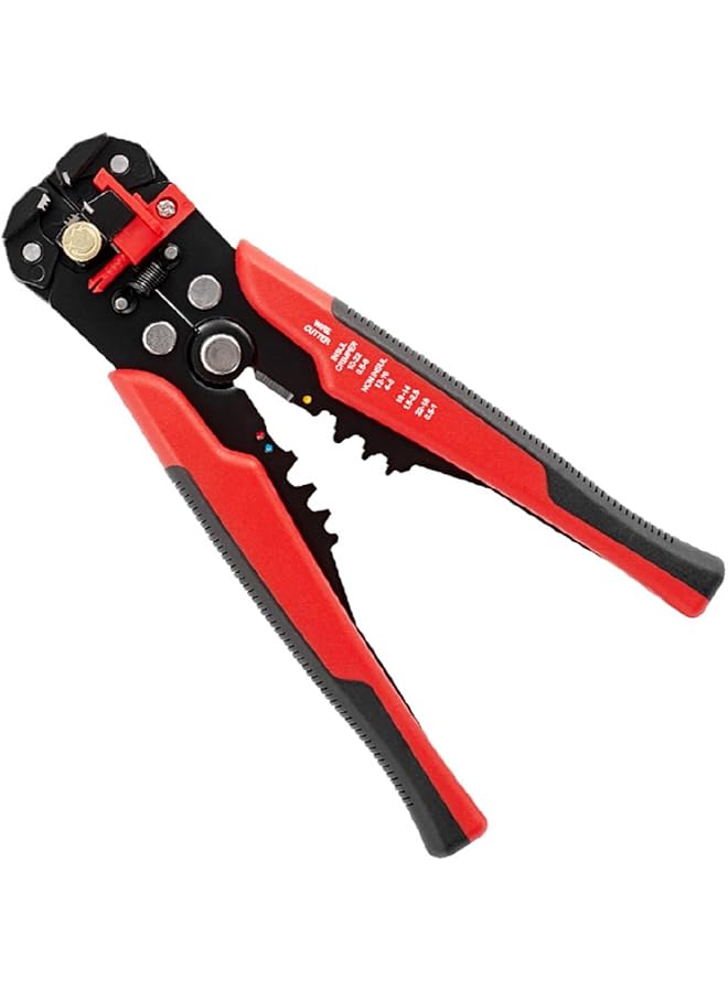 promass Multifunctional Cable Wire Stripper Cutter - Cable Cutters, Professional Electrical Wire Stripping Tool, Self-adjusting 8" Automatic Wire Stripper for Electrical Cable Cutting (Red) - Image 1
