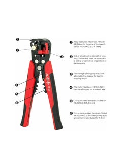 PROMASS promass Multifunctional Cable Wire Stripper Cutter - Cable Cutters, Professional Electrical Wire Stripping Tool, Self-adjusting 8" Automatic Wire Stripper for Electrical Cable Cutting (Red)  - Image 4