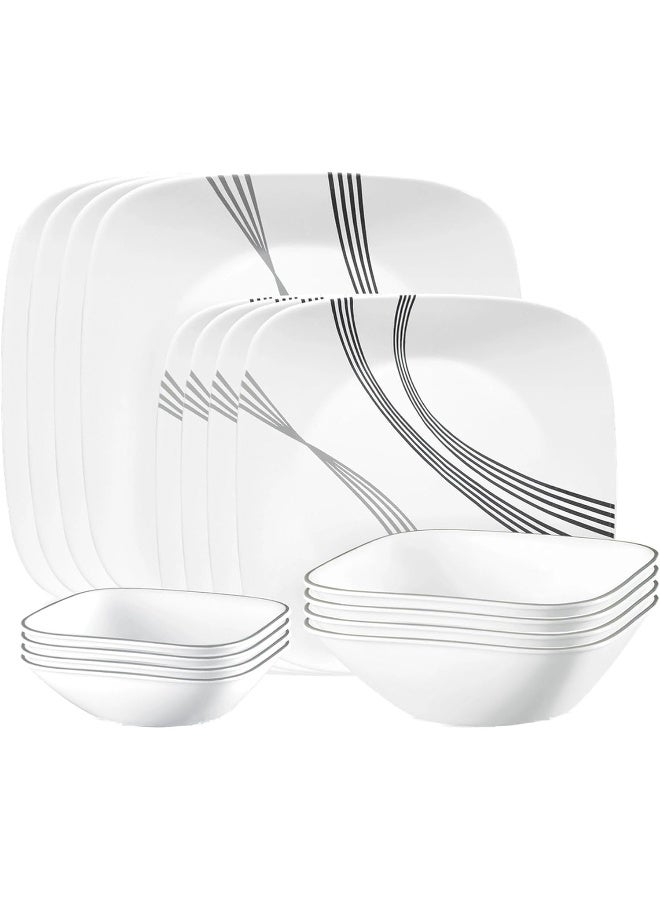 Corelle Urban Arc 16pc, Chip & Break Resistant Dinnerware Set, Service for 4 - Image 1