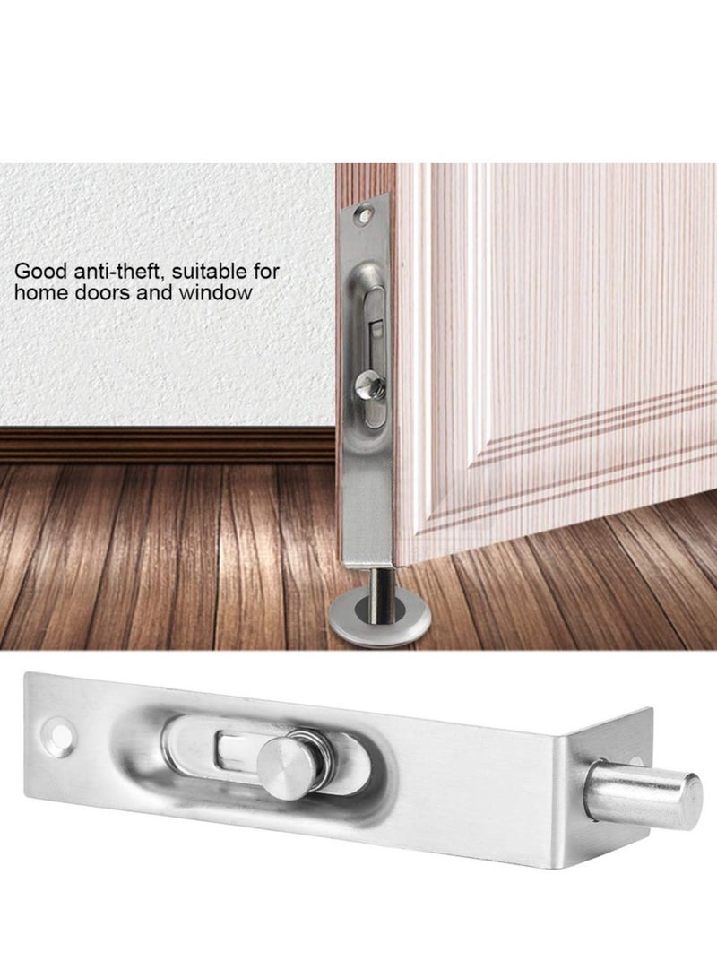 Excefore Alvinlite Latches Bolts 4Inch Security Door Bolt Latch, Double Door Lever Action Flush Bolt Latch, French Door Slide Bolt Lock (2Pcs)  - Image 3