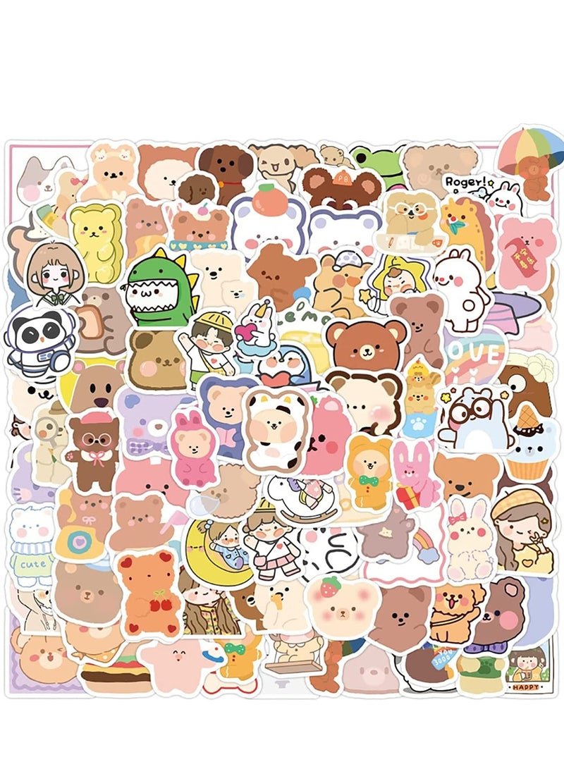 Barakah Cartoon Bear Stickers for 100pcs Kids Scrapbooking Kawaii Aesthetic Vinyl for Water Bottles HydroFlasks - Image 1