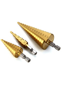 YADAV Generic 3 Pcs Large HSS Steel Step Cone Drill Titanium Bit Set Hole Cutter 41220 32mm  - Image 1