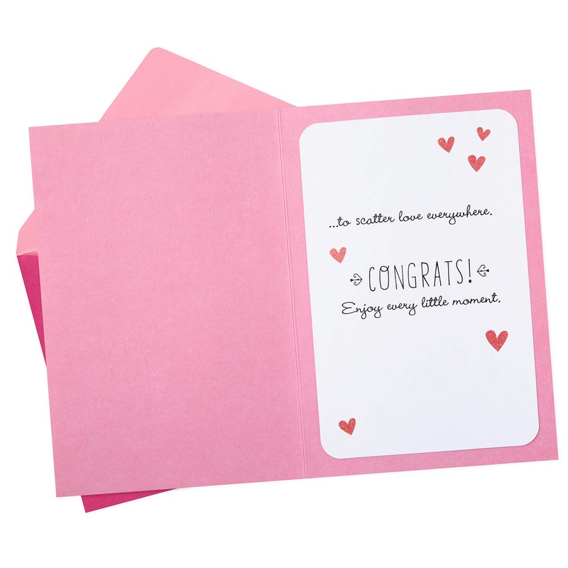 Hallmark Baby Shower Card for Girl (Pink Elephant) Welcome New Baby Girl, Congratulations - Image 2