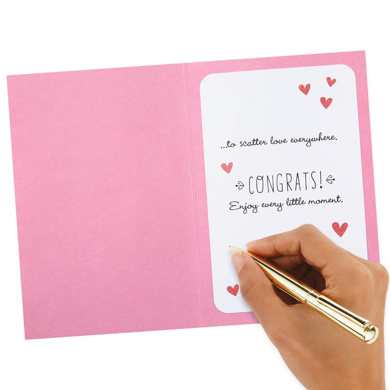 Hallmark Baby Shower Card for Girl (Pink Elephant) Welcome New Baby Girl, Congratulations - Image 5
