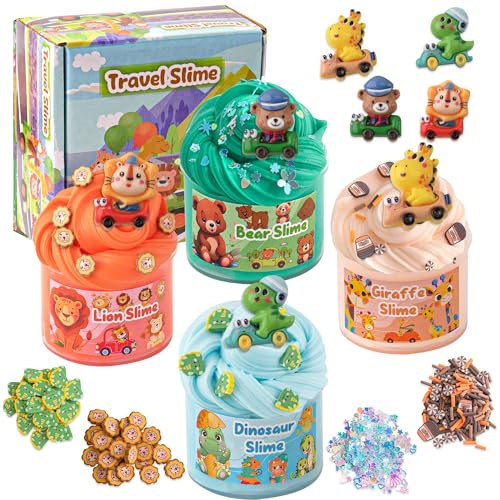Okaybee Easter Basket Stuffers 4 Pack Butter Slime with Easter Dinosaur Slime Charm Easter Slime Toys for Kids Easter Gifts for Toddlers Teens Girls Boys Easter Egg for Slime Party Favors - Image 1
