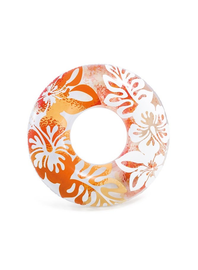 انتكس أنابيب سباحة قابلة للنفخ بألوان استوائية شفافة مقاس 91 سم - Image 1