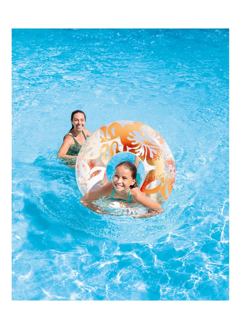 انتكس أنابيب سباحة قابلة للنفخ بألوان استوائية شفافة مقاس 91 سم - Image 3