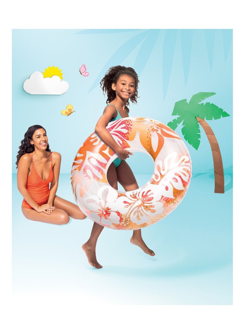 انتكس أنابيب سباحة قابلة للنفخ بألوان استوائية شفافة مقاس 91 سم - Image 2