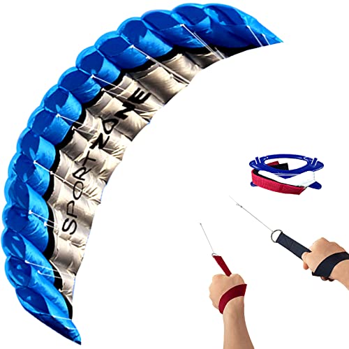 Hengda Kite طائرة هينغدا 25م ذات خطين للألعاب الهوائية طائرة بارافويل ناعمة للشاطئ زرقاء مع أداة الطيران - Image 1