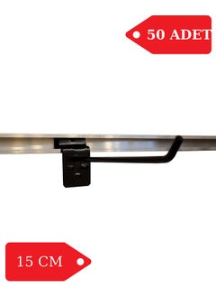 İstanbul Manken Istanbul Mannequin 50 Pieces 15 cm Channel Panel Hook Shelf Hanger Black  - Image 1