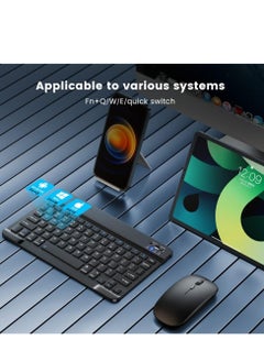 GULFLINK Wireless Bluetooth Rechargeable Keyboard, Multi-Device Universal Bluetooth Keyboard, Portable Keyboard, Suitable for iOS Android, Windows iPad, Tablets MacBook (Black)  - Image 3