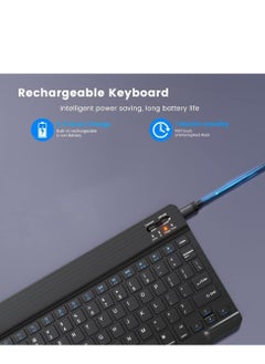 GULFLINK Wireless Bluetooth Rechargeable Keyboard, Multi-Device Universal Bluetooth Keyboard, Portable Keyboard, Suitable for iOS Android, Windows iPad, Tablets MacBook (Black)  - Image 4