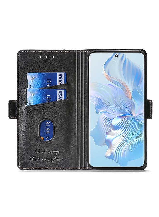 S-TOP Case For Honor 80 Contrast Color Side Buckle Leather Phone Case - Image 3