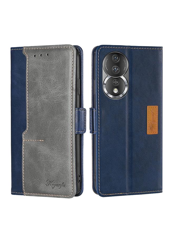 S-TOP Case For Honor 80 Contrast Color Side Buckle Leather Phone Case - Image 1