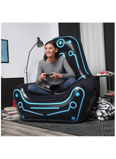 Alissa Inflatable Gaming Chair with Comfortable Backrest and Oversized Armrests for Lounging Mesh Pocket for Video Game Controller Storage  - Image 1