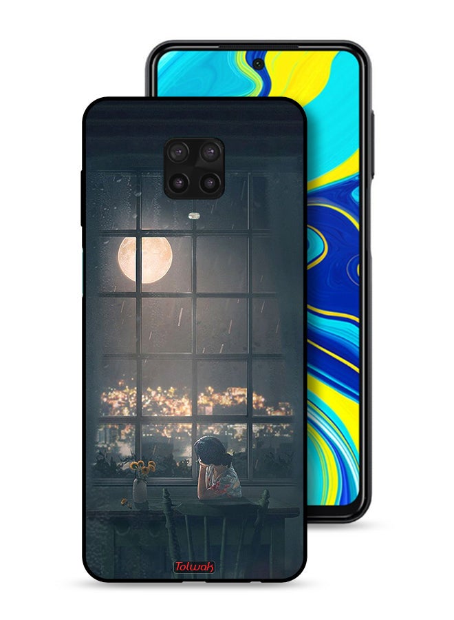 Tolwak Xiaomi Redmi Note 9 Pro Protective Case Cover Looking At Moon Art - Image 1