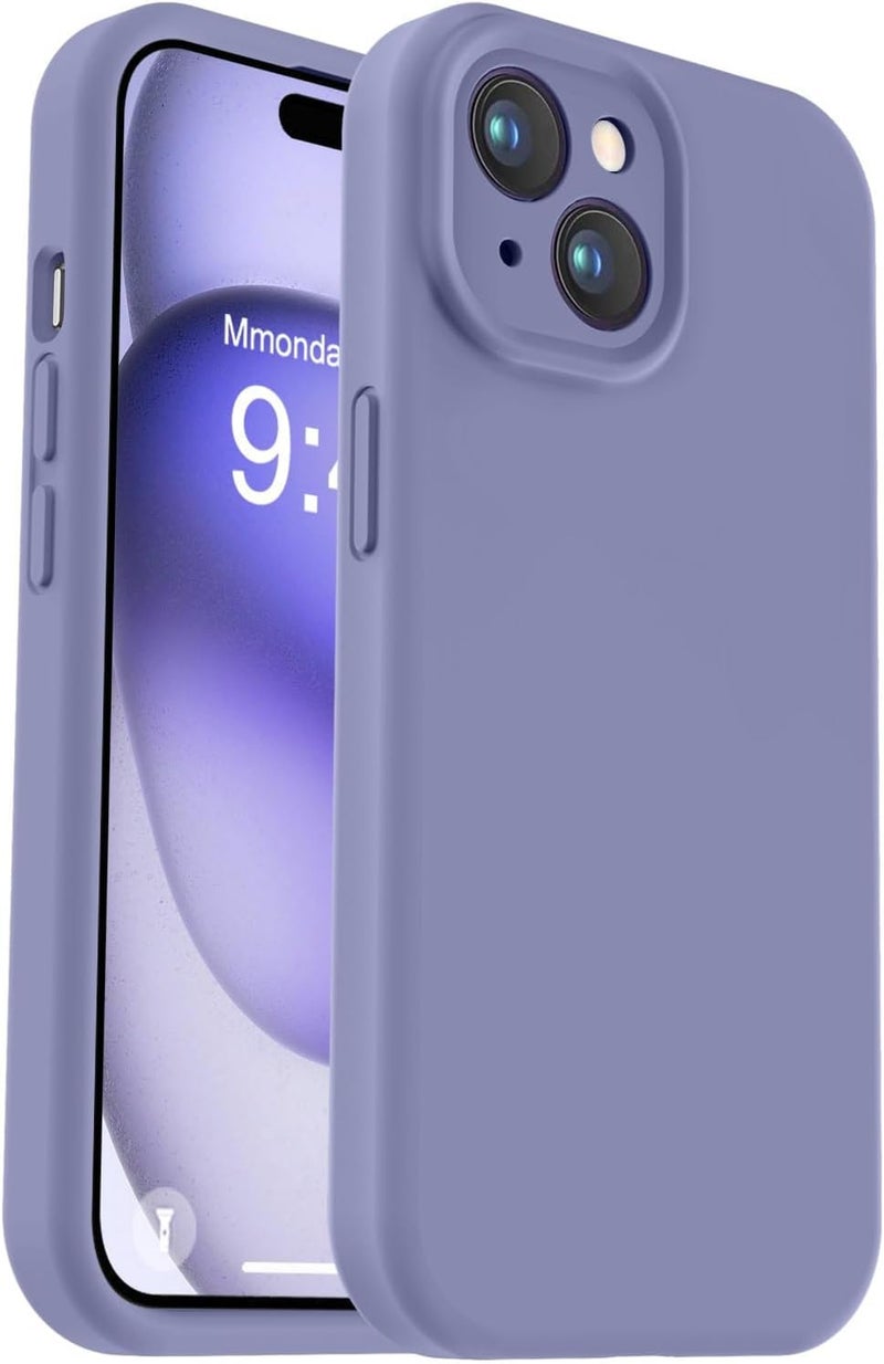 Mobistyle Designed for iPhone 15 Cover Soft Liquid Silicone Slim Protective Shockproof with Anti-Scratch Microfiber Lining Phone Back Cover Case (Grey) - Image 1