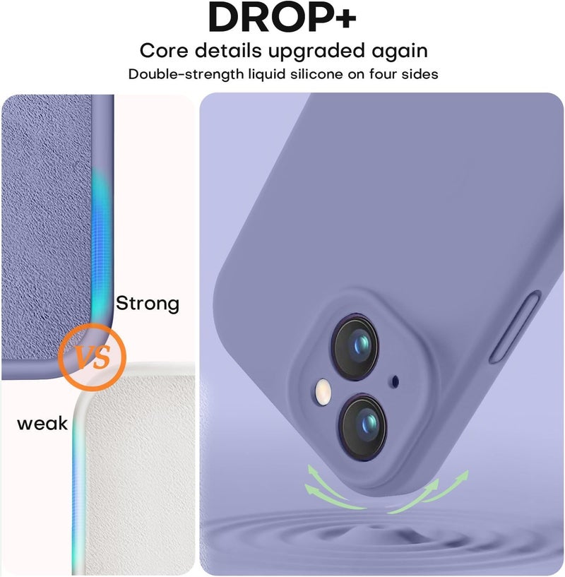 Mobistyle Designed for iPhone 15 Cover Soft Liquid Silicone Slim Protective Shockproof with Anti-Scratch Microfiber Lining Phone Back Cover Case (Grey) - Image 4