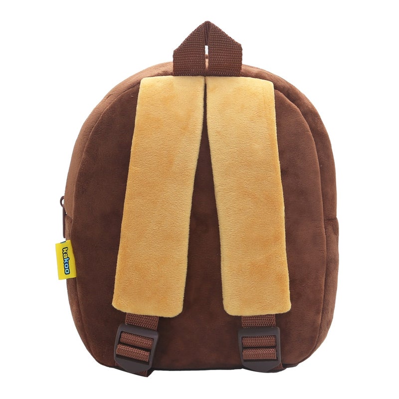 Plush Kids Backpack, Football Bear Animal Design, Soft Lightweight School Bag for Toddlers and Preschool Kids - Image 5