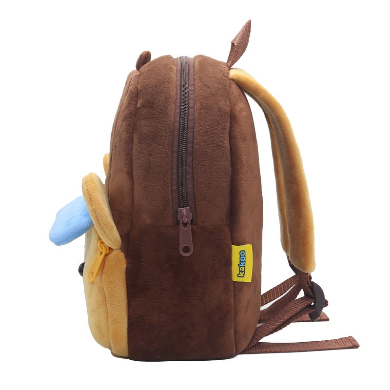 Plush Kids Backpack, Football Bear Animal Design, Soft Lightweight School Bag for Toddlers and Preschool Kids - Image 4