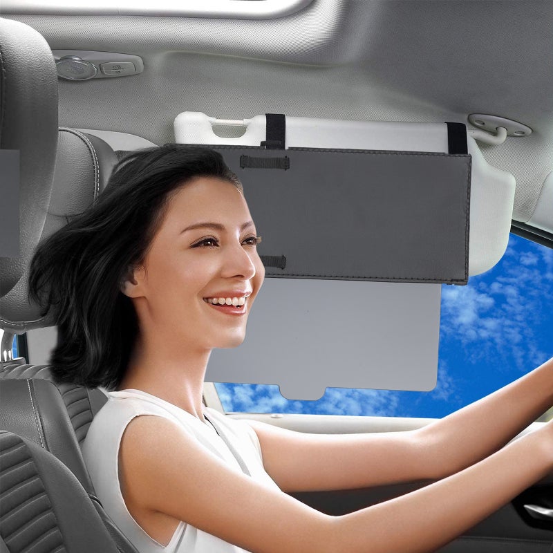 2 Pcs Car Sun Visor Adjustable Visor Multipurpose Sun Visor Retractable Sunshade - Image 2