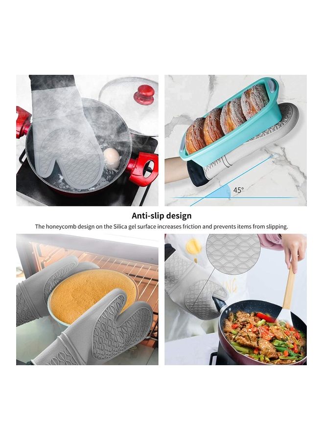 NIBEMINENT 1 Pair Oven Gloves Grey - Image 3