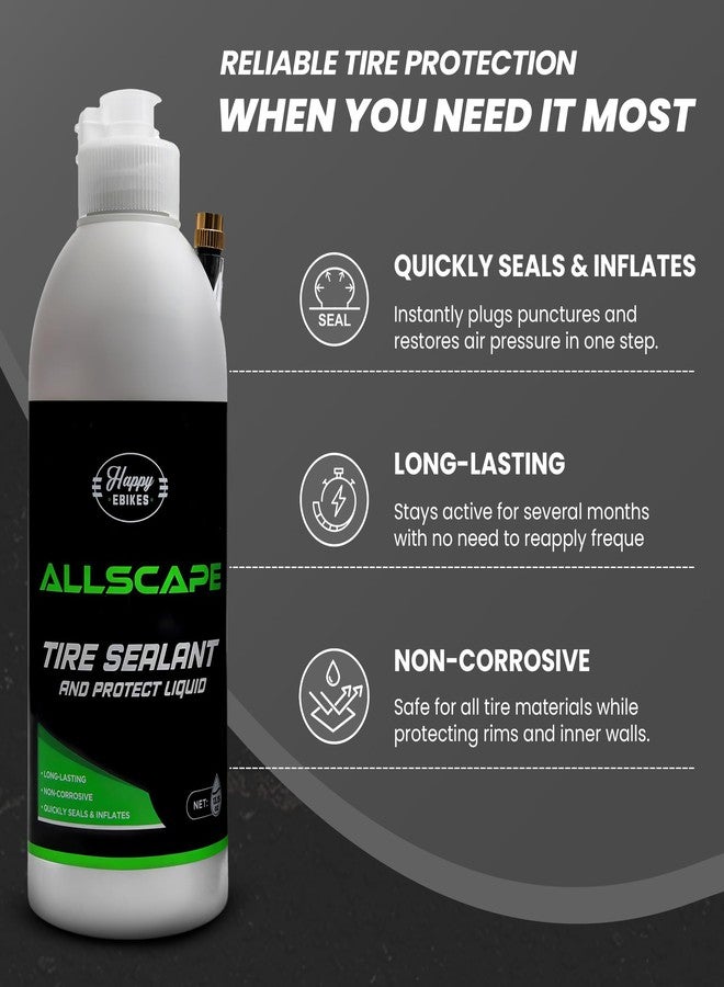 Happy Ebikes Tire Leak Sealant - Long-Lasting Quick Sealing Tubeless Sealant To Seal Tears, Holes & Leak Prevention - Ready-to-Use Advanced Flat Tire Repair for Bicycles, Dirt Bikes, Wheelbarrows & Strollers - Image 2