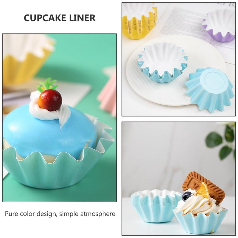 Blue Greaseproof Cupcake Liners 50 Pack Muffin Baking Cups For Party And Bakery Use - Image 4