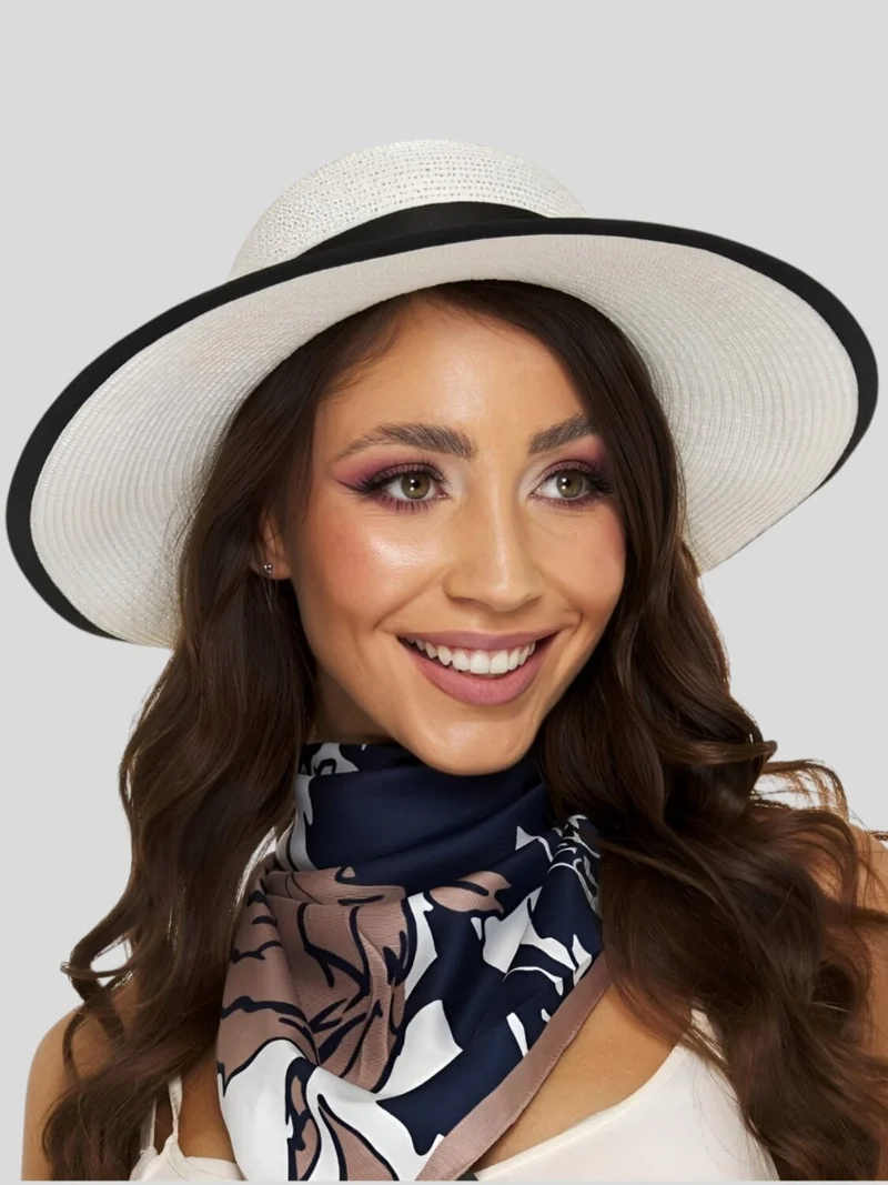 Tezzgelsin Women's UV Protected Foldable Straw Hat with Ribbon Detail
